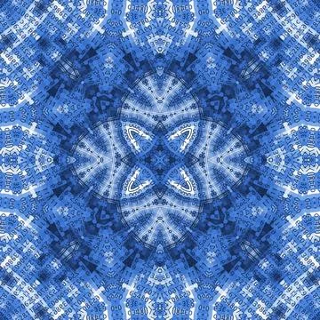 Blue background with abstract pattern of numbers and shapes イラスト素材