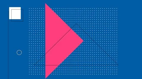 Blue background with abstract pink triangle background 库存插图
