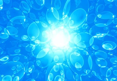Blue background with air bubbles Stock Photos