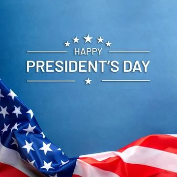 Blue background with American flag. Stock Photos