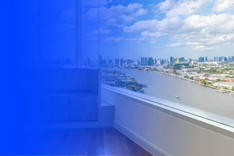 Blue background and the Chao Phraya River Stock Illustration