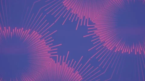 Blue background and red circular line patterns. 3d rendering loop animation 4K Stock Footage 263016630