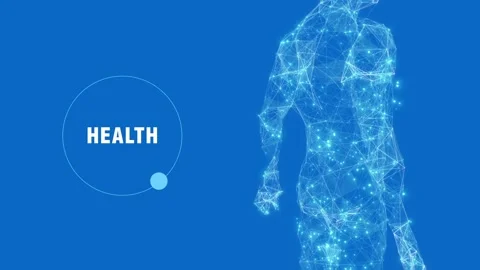 Blue background animation of lines and dots movement with artificial Stock Footage 157928311