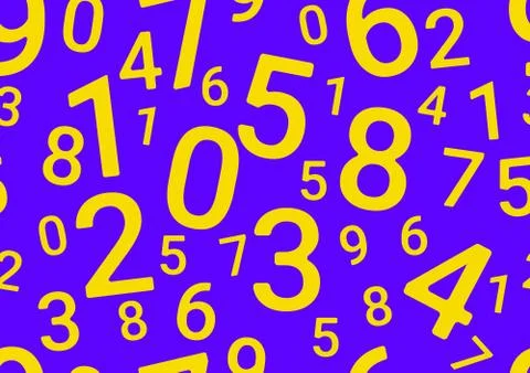 On a blue background are different numbers. Stock Illustration
