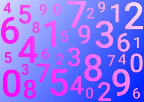 On a blue background are different numbers. Stock Illustration