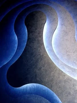 Blue background with backlit light in the form of smooth lines Stock Photos