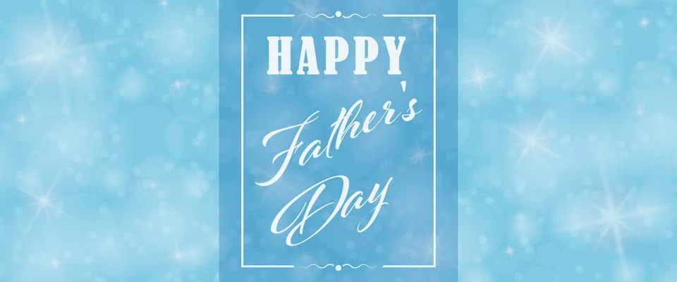 Blue background with bokeh elements, twinkling stars and the inscription Happ Illustrazione stock