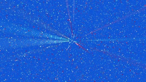 Blue background with bright rays and falling dots Stock Footage 106612245