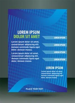 Blue Background Brochure leaflet Stock Illustration