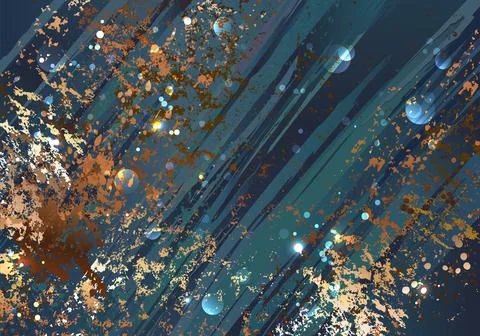 Blue background with bronze Stock Illustration