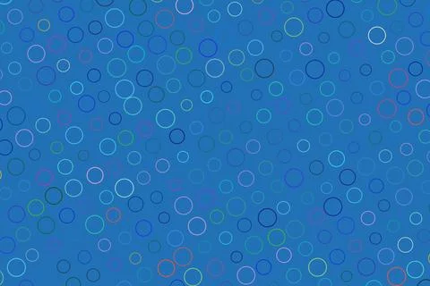 Blue background with bubbles and abstract shapes Stock Illustration