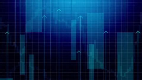 Blue background for business presentation. Arrows and growth Stock Footage 169571241