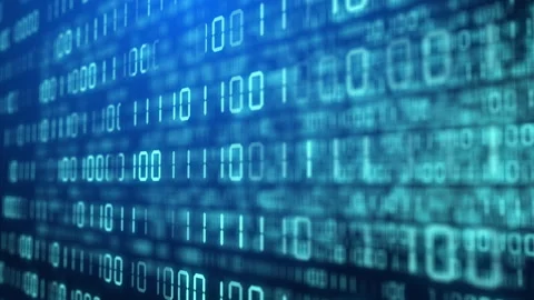 Blue background with changing binary code. Blurred numbers of zeros and ones Stock Footage 240748463