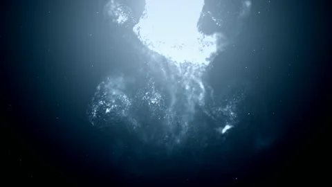 Blue background with chaotically moving particles Stock Footage 152921991