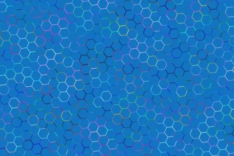 Blue background with chemical molecular structures pattern Stock-Illustration