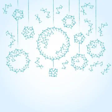 Blue background with Christmas balls Stock Illustration