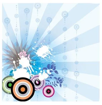 Blue background circle pattern Illustrazione stock