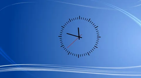 Blue background with clock animation Stockbeeldmateriaal 59092895