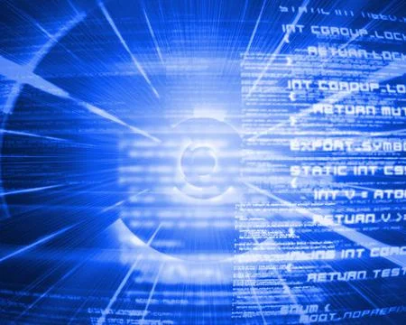 Blue background with coding 스톡 일러스트