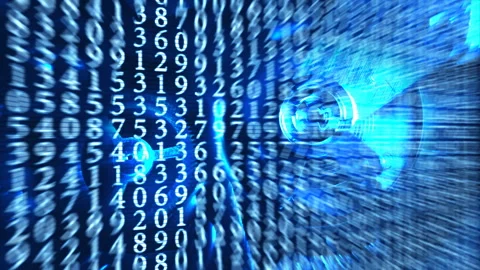 Blue Background with cogwheels clockwork and numbers abstract sun beams Stock Footage 104026698