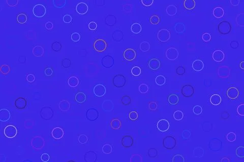 Blue background with colorful circle pattern and dots Stock Photos