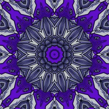 Blue background with colorful symmetrical pattern, Indian pattern, oriental.. Stock Illustration