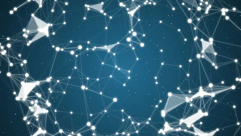 Blue background communication and technology network background with lines and Stock Footage 144108628