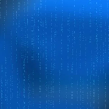 Blue background with computer binary code listing table Stock Illustration