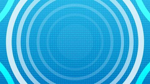 Blue Background With Concentric Circles and Geometric Pattern Stock Illustration
