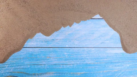 Blue background covered with sand blown by the wind for copy space Stock Footage 196010064