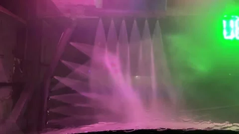 A blue background with a dark blue object in the foreground Vídeo Stock 275326136