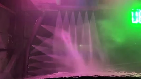 A blue background with a dark blue object in the foreground Stock-Footage 275326177