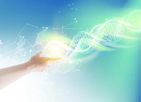 Blue background with DNA 스톡 일러스트
