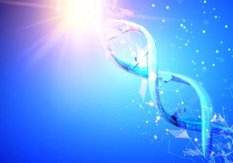 Blue background with DNA Stock Illustration