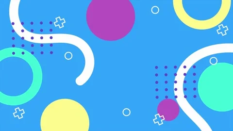 Blue background with dynamic abstract geometric patterns in bold colors seamless 스톡 동영상 322145536