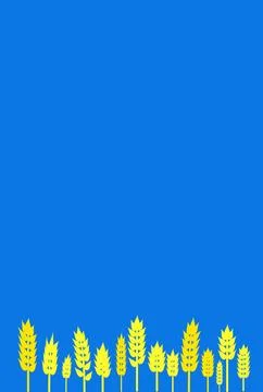 Blue background with ears of wheat on it Stock Illustration
