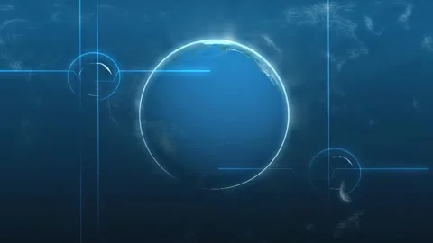 Blue background with earth rotation in space Stock Footage 255440411