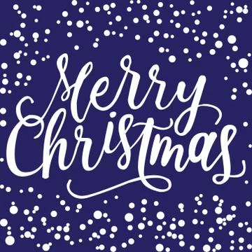 On a blue background with falling snow Stock Illustration