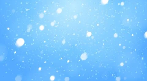 Blue Background with Falling Snow Stock Illustration