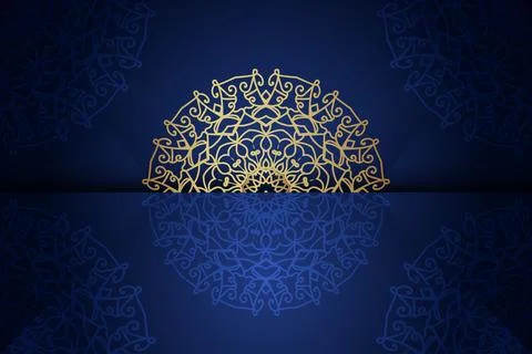 A blue background featuring an intricate and ornate design Stock Illustration