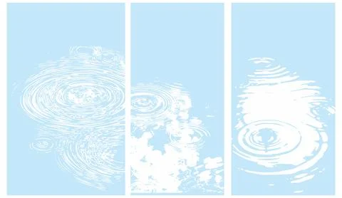 Blue background featuring white water ripples and graphic liquid wave patterns Stock Illustration