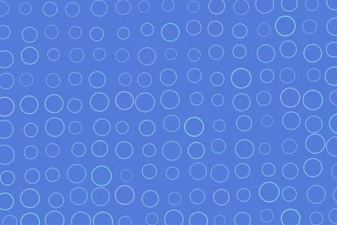 Blue background with floating bubbles and circles pattern Ilustração Stock