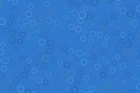 Blue background with floating bubbles and hexagon shapes Иллюстрация