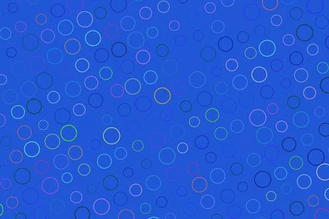 Blue background with floating bubbles and circles Stock Illustration