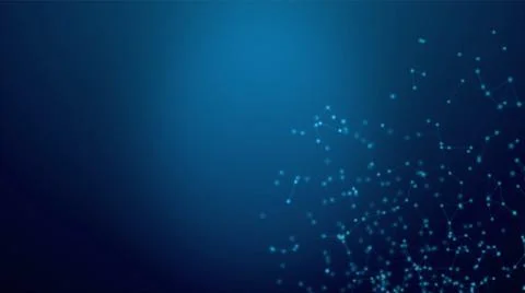 Blue background with floating white dots and lines Stock Illustration