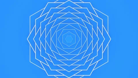 Blue background, flower hypnotic mandala, 3d motion design, layered paper art Stock Footage 130671513