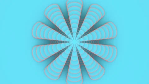 Blue background, flower hypnotic mandala, 3d motion design, layered paper art Stock Footage 130671538