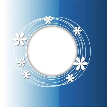 Blue background with flowers for a design Stock Illustration