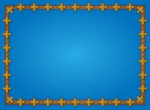 Blue background framed with cross pattern 库存插图