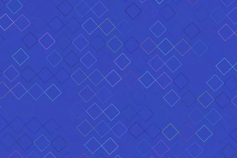 Blue background with geometric square patterns and lines Stock Illustration